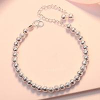 Messing Armbanden, silver plated, voor vrouw & frosted, Per verkocht Ca 7.87 inch Strand