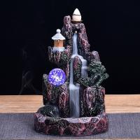 Backflow Incense Burner, Resin, plated, for home and office & durable & different styles for choice, more colors for choice, 125x130x190mm, Sold By PC