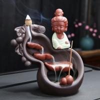 Backflow Incense Burner, Porcelain, plated, for home and office & durable & different styles for choice, more colors for choice, 150x155mm, Sold By PC
