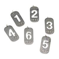Stainless Steel Pendants, silver color, 31x17x1mm, Hole:Approx 4mm, 10PCs/Bag, Sold By Bag