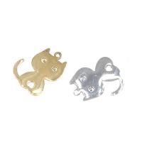 Stainless Steel Animal Pendants, Cat, plated, more colors for choice, 19x15x1mm, Hole:Approx 1mm, 10PCs/Bag, Sold By Bag