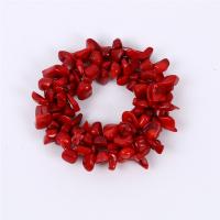 Bracelet corail, élastique & pour femme, rouge, 0.80mm, Longueur 16 cm, Vendu par PC