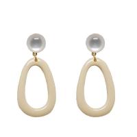 Acrylic Jewelry Earring Zinc Alloy with Acrylic gold color plated & for woman Sold By Pair