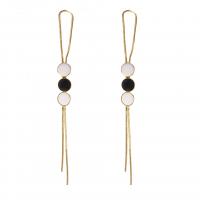 Fashion Fringe Earrings, Tibetan Style, with Acrylic, gold color plated, for woman, 8x98mm, Sold By Pair