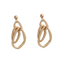 Zinc Alloy Drop Earrings gold color plated for woman Sold By Pair