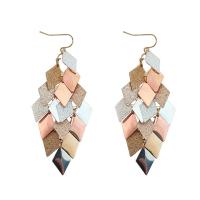 Tibetan Style Drop Earrings, plated, for woman, more colors for choice, 35x87mm, Sold By Pair