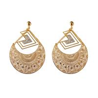 Tibetan Style Drop Earrings, gold color plated, for woman & hollow, 40x60mm, Sold By Pair