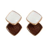 Zinc Alloy Stud Earring gold color plated & for woman & enamel Sold By Pair