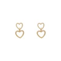 Messing oorhangers, Hart, plated, mode sieraden & voor vrouw, goud, nikkel, lood en cadmium vrij, 30x16mm, Verkocht door pair
