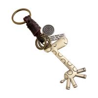 Tibetan Style Key Clasp, with PU Leather, for man, nickel, lead & cadmium free, 150x30mm, Sold By PC