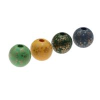 Perles en bois, Rond, impression, plus de couleurs à choisir, 14x15mm, Trou:Environ 4mm, Vendu par PC