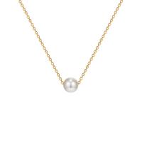 Plastik-Perlenkette, Edelstahl, mit Kunststoff Perlen, plattiert, Modeschmuck & für Frau, Goldfarbe, 390mm, verkauft von Strang