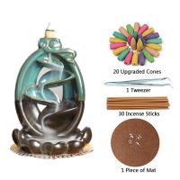 Backflow Incense Burner, Porcelain, plated, for home and office & durable, 20x16x15cm, Sold By PC
