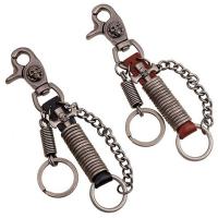 Tibetan Style Key Clasp, with PU Leather, for man, more colors for choice, nickel, lead & cadmium free, 160mm, Sold By PC