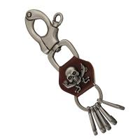Zinklegierung Schlüssel Verschluss, mit PU Leder, für den Menschen, keine, frei von Nickel, Blei & Kadmium, 150mm, verkauft von PC