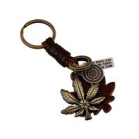 Zinc Alloy Key Clasp with PU Leather for man brown nickel lead & cadmium free 110mm Sold By PC