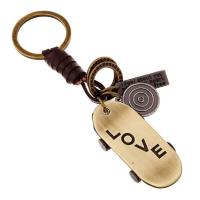 Zinklegierung Schlüssel Verschluss, mit PU Leder, für den Menschen, frei von Nickel, Blei & Kadmium, 125x30mm, verkauft von PC