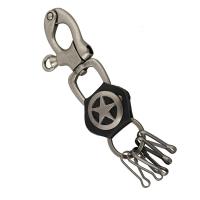 Zinc Alloy Key Clasp with PU Leather for man nickel lead & cadmium free 180mm Sold By PC