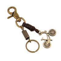Zinklegierung Schlüssel Verschluss, mit PU Leder, für den Menschen, frei von Nickel, Blei & Kadmium, 135x30mm, verkauft von PC