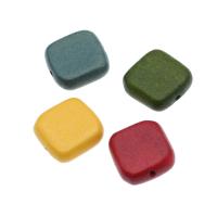Perles en bois, Carré, teints, plus de couleurs à choisir, 16x15x6mm, Trou:Environ 1mm, Vendu par PC
