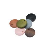 Wood Pendants, Round, more colors for choice, 15x15x4mm, Hole:Approx 1mm, Sold By PC