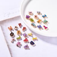 Tibetan Style Alphabet Beads, Alphabet Letter, DIY & enamel, nickel, lead & cadmium free, 10x9mm, Hole:Approx 1.4mm, 26PCs/Bag, Sold By Bag