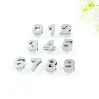 Zinc Alloy Slide Charm Number plated durable & DIY nickel lead & cadmium free 11-13mm Sold By PC