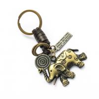 Zinc Alloy Key Clasp with PU Leather plated fashion jewelry & for woman nickel lead & cadmium free Sold By PC