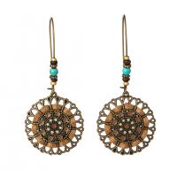 Tibetan Style Drop Earrings, plated, vintage & fashion jewelry & for woman, nickel, lead & cadmium free, 70x30mm, Sold By Pair