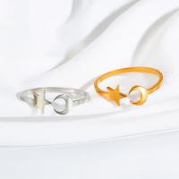 aço inoxidável Cuff Ring Finger, joias de moda & para mulher, Mais cores pare escolha, 6x6x2mm, vendido por PC