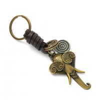 Zinc Alloy Key Clasp PU Leather with Zinc Alloy plated fashion jewelry & for woman Sold By PC