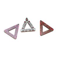 Wood Pendants, Triangle, printing, more colors for choice, 31x30x3mm, Hole:Approx 1mm, Sold By PC