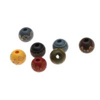 Drvene perle, Drvo, Krug, izrezbaren, više boja za izbor, 10mmuff0c16mm, Rupa:Približno 4mm, Prodano By PC