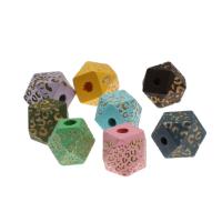 Perles en bois, polygone, sculpté, plus de couleurs à choisir, 10mmuff0c12mmuff0c16mm, Trou:Environ 3mm, Vendu par PC
