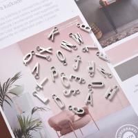Zinc Alloy Alphabet and number Pendants Alphabet Letter plated DIY nickel lead & cadmium free 15.5-17 4.5-11 2 Approx 2mm Sold By Set