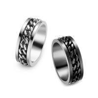 Titanium Steel Finger Ring, Unisex & different size for choice, 8mm, Sold By PC