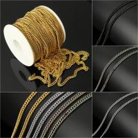 Nehrđajućeg čelika Curb Chain, Nehrđajući čelik, pozlaćen, Održivi, više boja za izbor, 3.50mm, 10m/spool, Prodano By spool