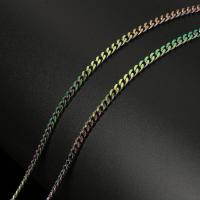 Nehrđajućeg čelika Curb Chain, Nehrđajući čelik, pozlaćen, Održivi, 3mm, 10m/spool, Prodano By spool