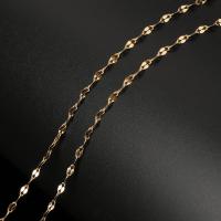 Nehrđajući čelik nakit lanac, pozlaćen, Održivi, 4x2x0.20mm, 10m/spool, Prodano By spool