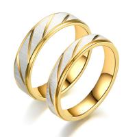 Пара кольца перста, нержавеющая сталь, Другое покрытие, ювелирные изделия моды & Мужская & разный размер для выбора, золотой, продается PC