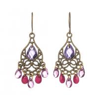 Zinc Alloy Drop Earrings plated fashion jewelry & folk style & for woman nickel lead & cadmium free Sold By Pair