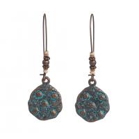 Tibetan Style Drop Earrings, plated, fashion jewelry & for woman, nickel, lead & cadmium free, 60x20mm, Sold By Pair