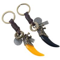 Zinc Alloy Key Clasp with PU Leather for man nickel lead & cadmium free Sold By PC