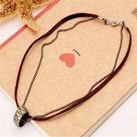PU Leather Cord Necklace Zinc Alloy with PU Leather Adjustable & Unisex brown nickel lead & cadmium free 65-70cm 0.4cm Sold By Strand