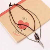 PU Leather Cord Necklace, Tibetan Style, with PU Leather, Adjustable & Unisex, more colors for choice, nickel, lead & cadmium free, 20-40cm,0.3cm, Sold By Strand