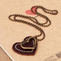 Tibetan Style Jewelry Necklace, with PU Leather, Adjustable & vintage design & Korean style, brown, nickel, lead & cadmium free, 25*2cm,0.2cm, Sold By Strand