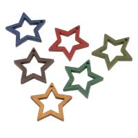 Wood Pendants, Star, DIY, more colors for choice, 25x25x3mm, Hole:Approx 1mm, Sold By PC