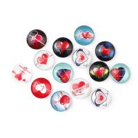Glass Cabochons, Round, time gem jewelry, multi-colored, 20PCs/Bag, Sold By Bag