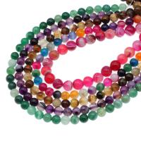 Natürliche Streifen Achat Perlen, rund, DIY, keine, 6mm,8mm,10mm, 62PCs/Strang, verkauft von Strang