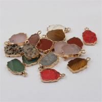 Gemstone Pendants Jewelry, Natural Stone, irregular, fashion jewelry & DIY, more colors for choice, Hole:Approx 2mm, Sold By PC